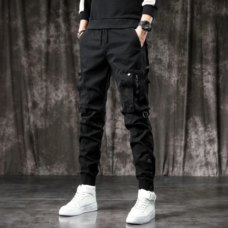 

With Pockets Man Cowboy Pants Men's Jeans Cropped Cargo Black Trousers Washed Casual Regular Retro Plus Size Stacked 2023 Trend