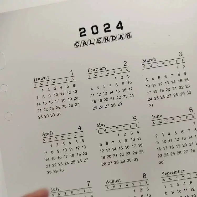 Loose Leaf Calendar Protective Pad Calendar A5 A6 6-hole Hand Account Loose-leaf Calendar Partition PP Frosted Transparent Protective Pad