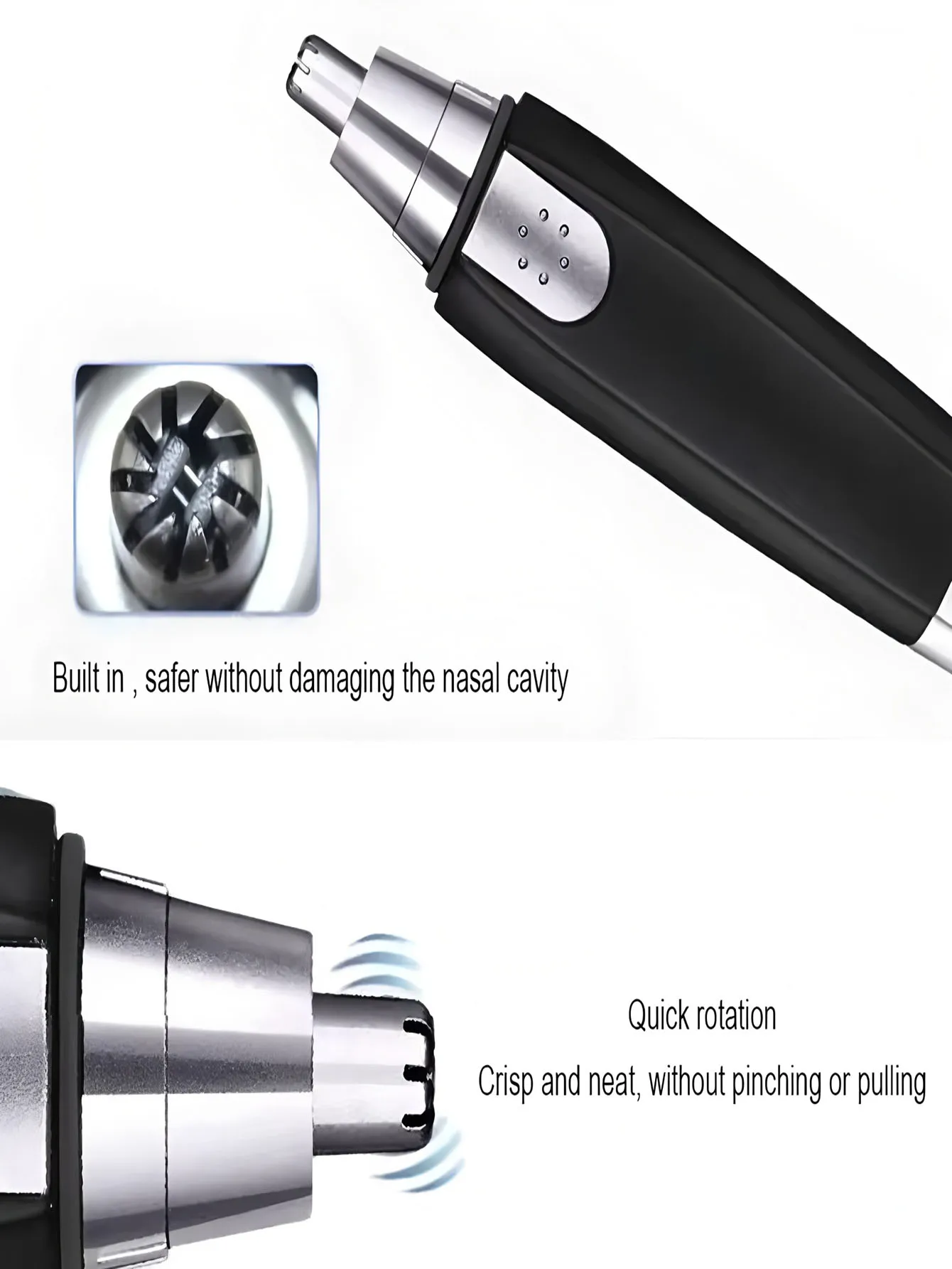 Waterproof Stainless Steel Electric Nose Hair Trimmer