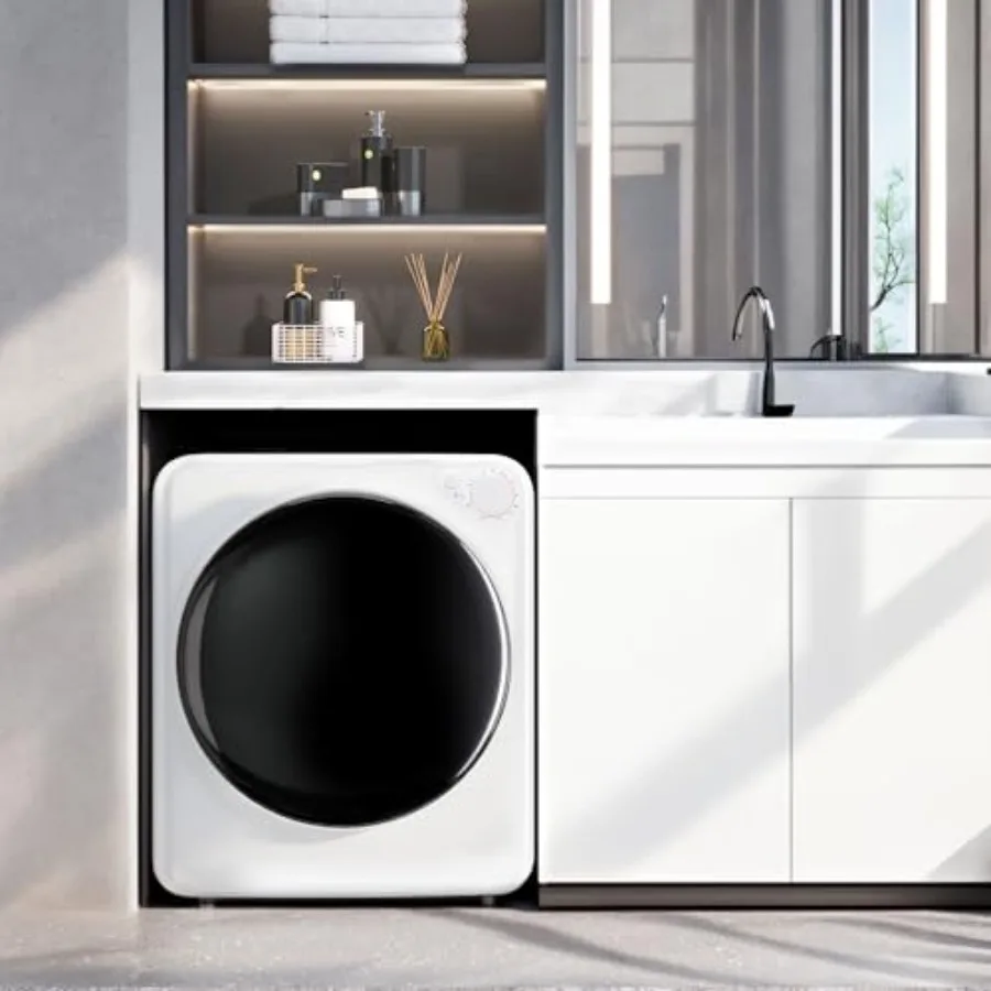 800W Electric Portable Clothes Dryer High End Laundry Front Load Tumble Dryer Machine with Stainless Steel Tub 5 Mode Simple Co