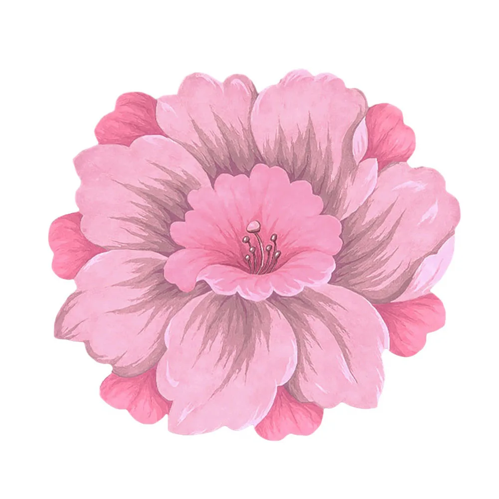 

Flower Carpet Chinese Style Lotus Floor Mat Bedside Blanket Cloakroom Mat Irregular Thicken Bedroom Decor Washable Non-slip Mat