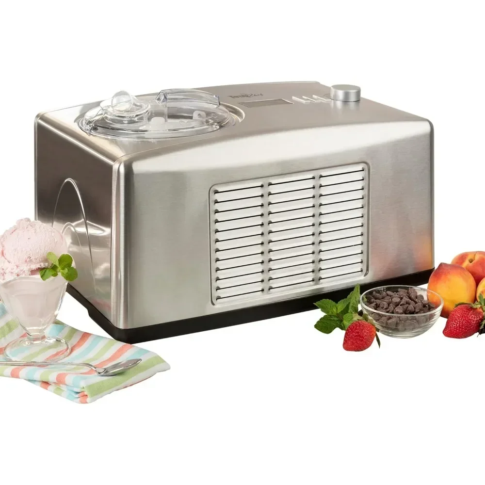 urt Sorbet Gelato in 1 Hour No Salt or Pre-Freezing Stainless Steel Silver