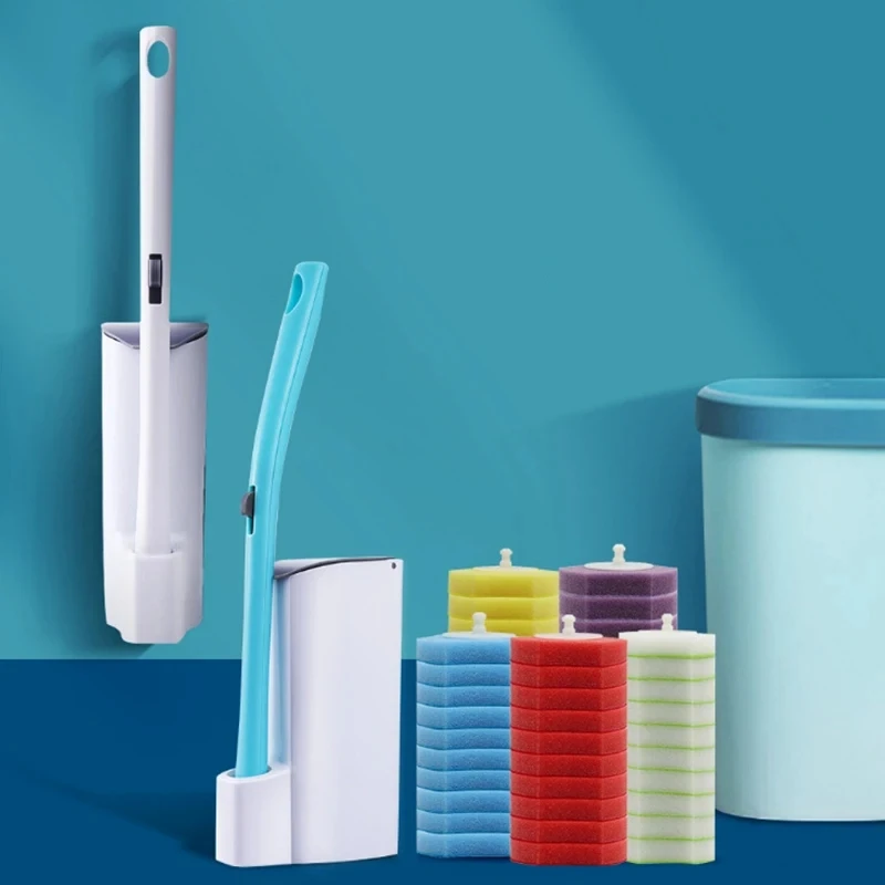 Disposable Toilet Brush Set with Scented Cleaning Fluid Replacement Head for Home Hotel Bathroom Cleaning toilet brush set