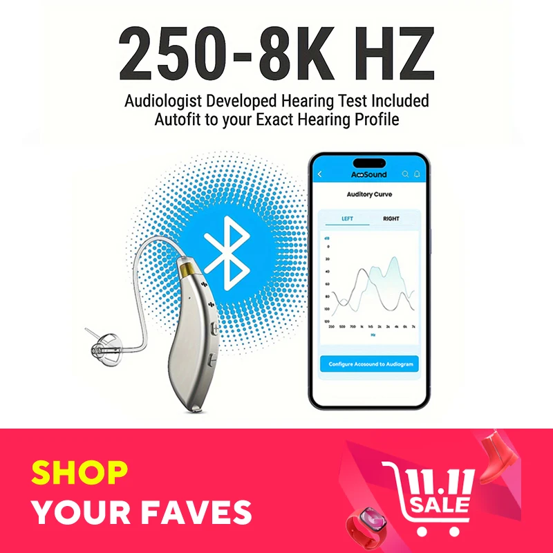 Hearing Aids Acosound Programmable Hearing Aids Digital Bluetooth APP Adjustable Wireless Sound Amplifier Portable Deaf Elderly