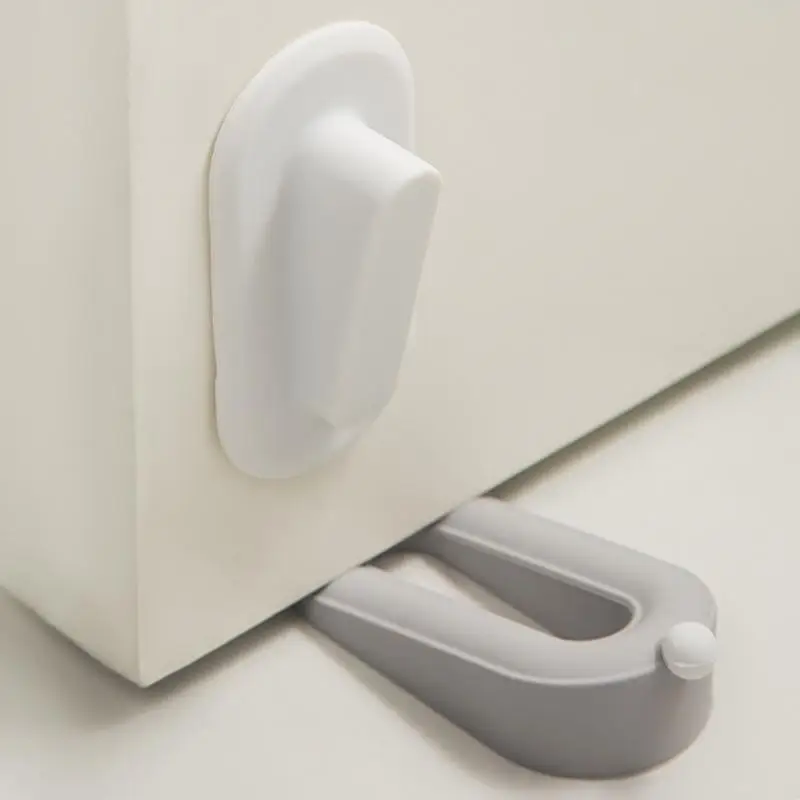 Silicone Door Stop Stoppers Block Doorstops Door Stopper Home Office Adhesive Mute Anti-Shock Rear Retainer