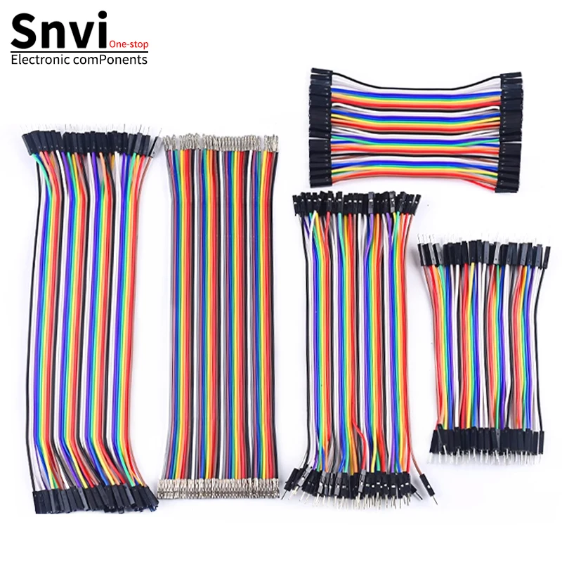 40-Pin Dupont Jumper-Kabel-Set 10cm 20cm 30cm 40cm Stecker zu Stecker Buchse zu Stecker Buchse zu Buchse Dupont-Leitung für Arduino DIY