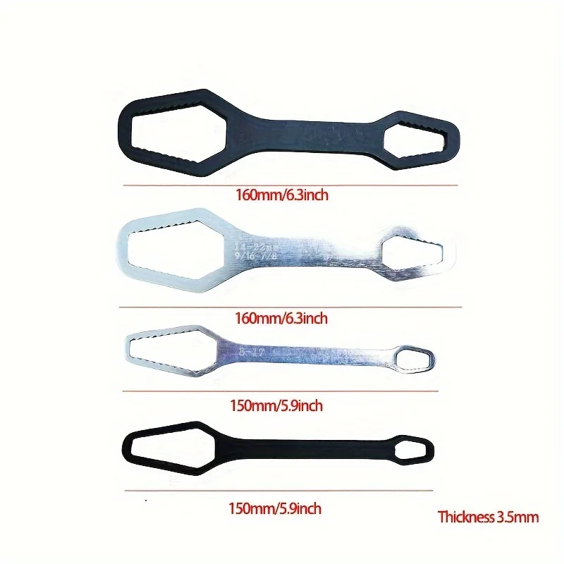 Torx Wrench 1pc Universal Double-head Self-tightening Adjustable 3-17mm