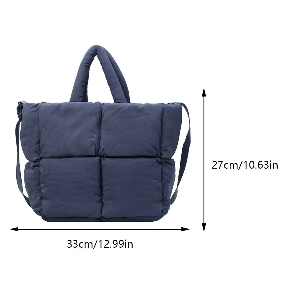 Women Soft Crossbody Bags Large Capacity Puffer Satchel Bags Solid Color Fashion Messenger Bags Adjustable Strap Padded Handbags