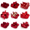 Spring and Autumn Red Velvet Princess Shoes Baby One Year Gift Shoes 0-12 Month Girl Soft Sole Lightweight Walking Shoes 1