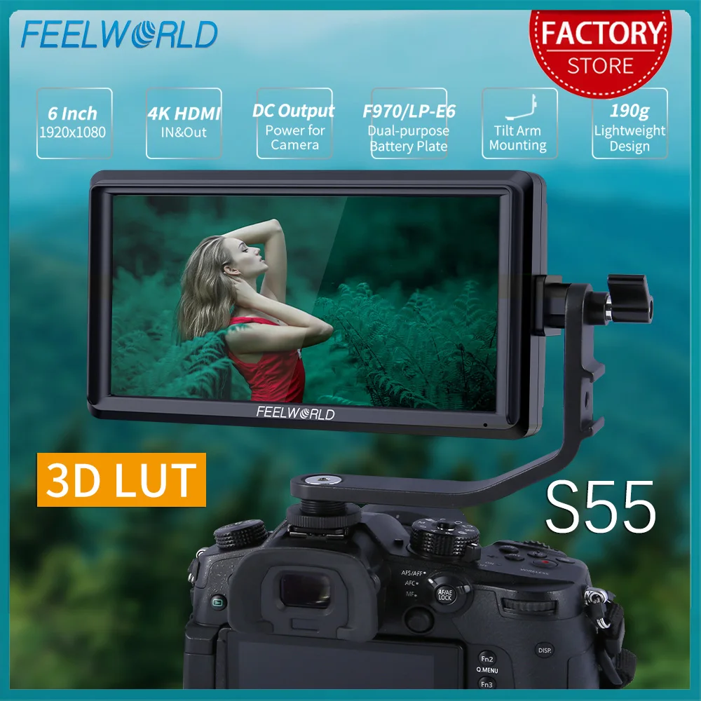 FEELWORLD S55 5.5インチ カメラ DSLR フィールド モニター FEELWORLD S55 5.5 Inch Small On Camera DSLR Monitor full HD
