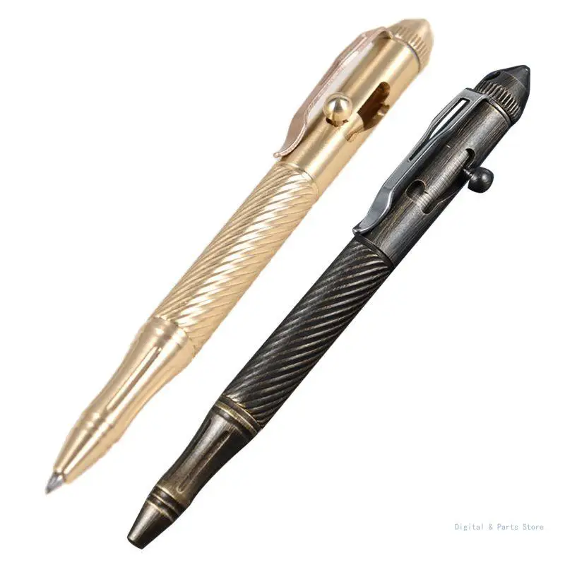 

M17F Solid Handmade Brass Gel Pen Retro Twist Pattern Action Writing Tool