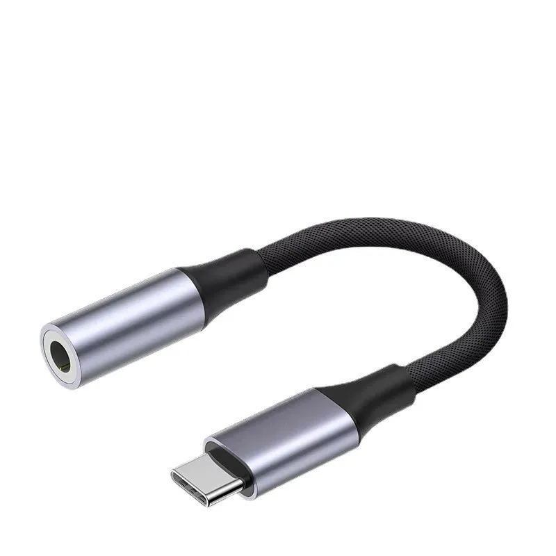 Type C Aux Adapter Durable Nylon Braided Type C Headphone Jack Adapter Gold-Plated 3.5mm Aux Cable for Car/Music/Gaming 0ms Delay Mic & Volume