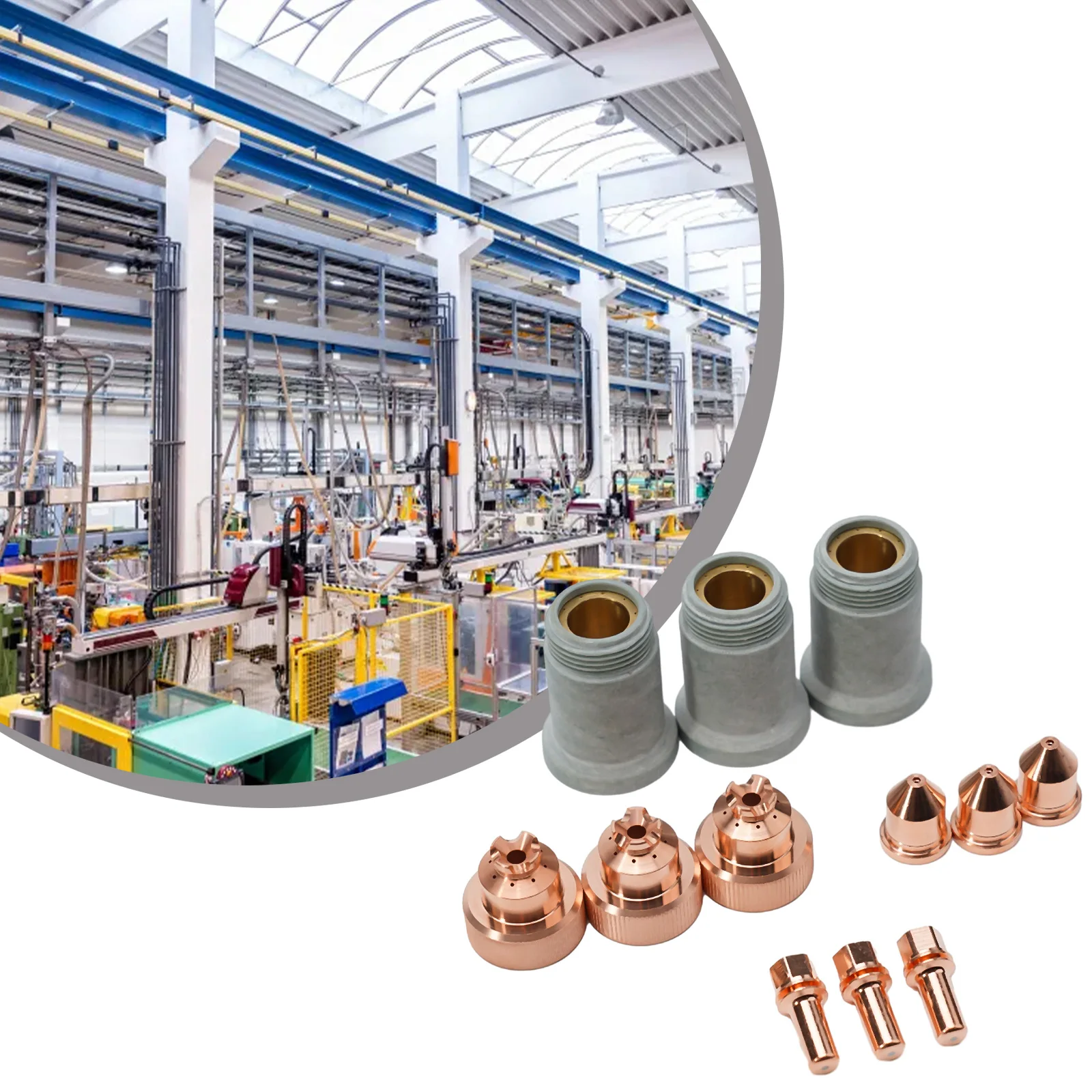 

Nozzles Electrodes 12PCS High Quality PT105 Plasma Cutter Protective Cover Torch Electrode Vortex Ring Professional