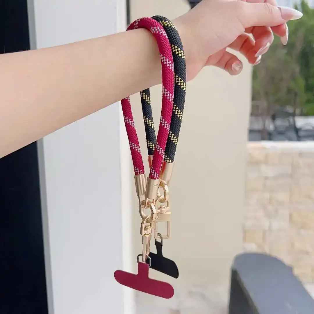 Universal Woven Phone Lanyard with Anti-Fall Wristband and Hanging Rope