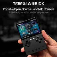 TRIMUI – Console de jeu portable en brique, écran IPS de 3.2 pouces, système Linux, Trimui UI, panneau arrière en métal, clé LED, éclairage gratuit, cadeaux 3