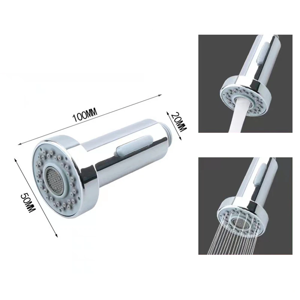 

Two-speed Pull Sprinkler Kitchen Faucets 100*50*20mm Anti-corrosion Anti-rust Treatment Brushed Electroplating