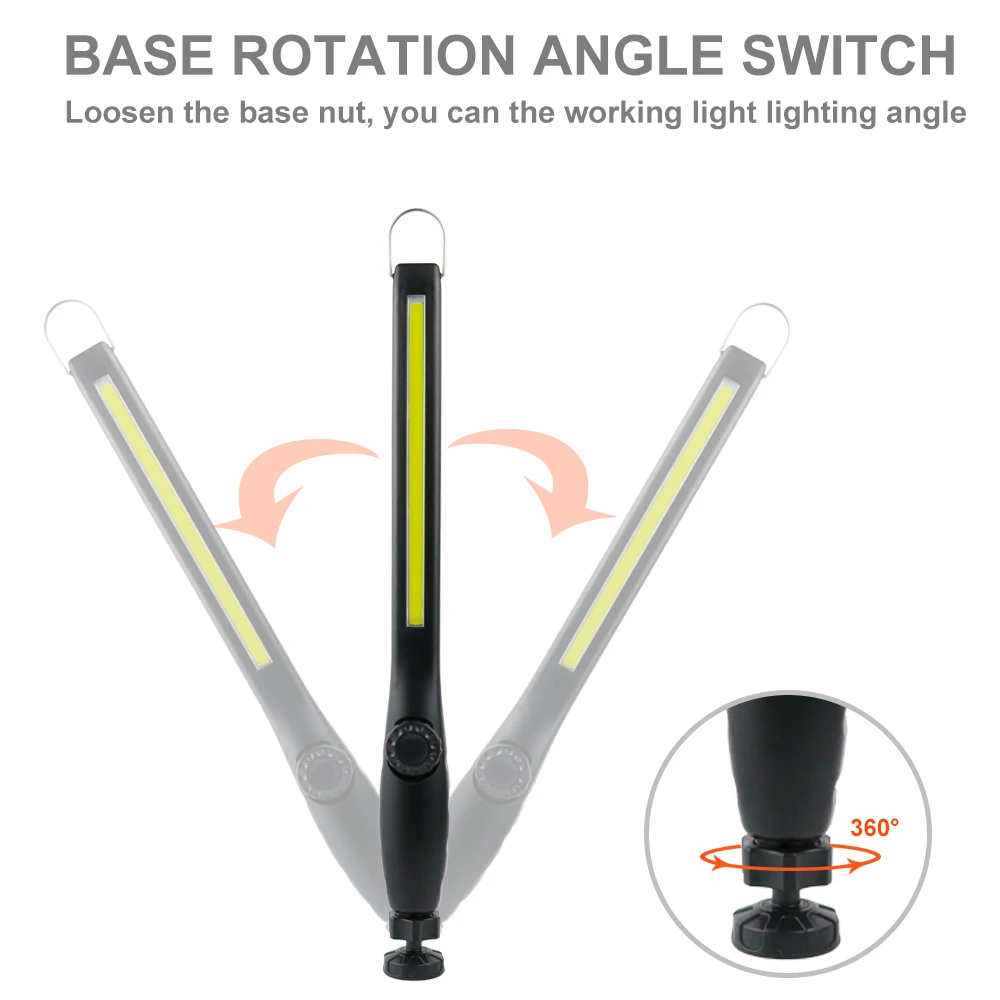 COB LED Work Lamp for Car Repair 5W Inspection Lamp Rechargeable Portable Magnetic Multifunctional Outdoor Lighting