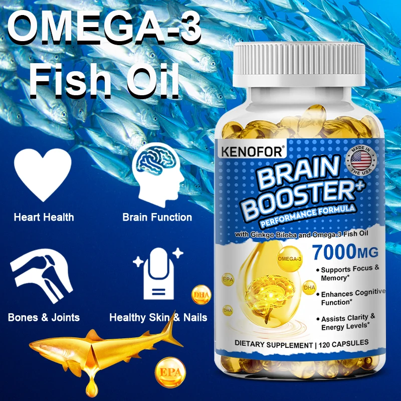 

1800 Mg Omega 3 Fish Oil Supplement for Heart, Brain and Immune Support Absorbable Triple Strength Fish Oil Supplement