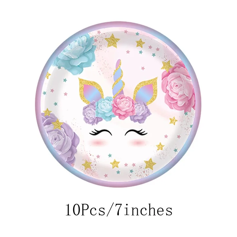 Unicorn Birthday Party Supplies - Disposable Cups Plates Napkins Decorations for Girls
