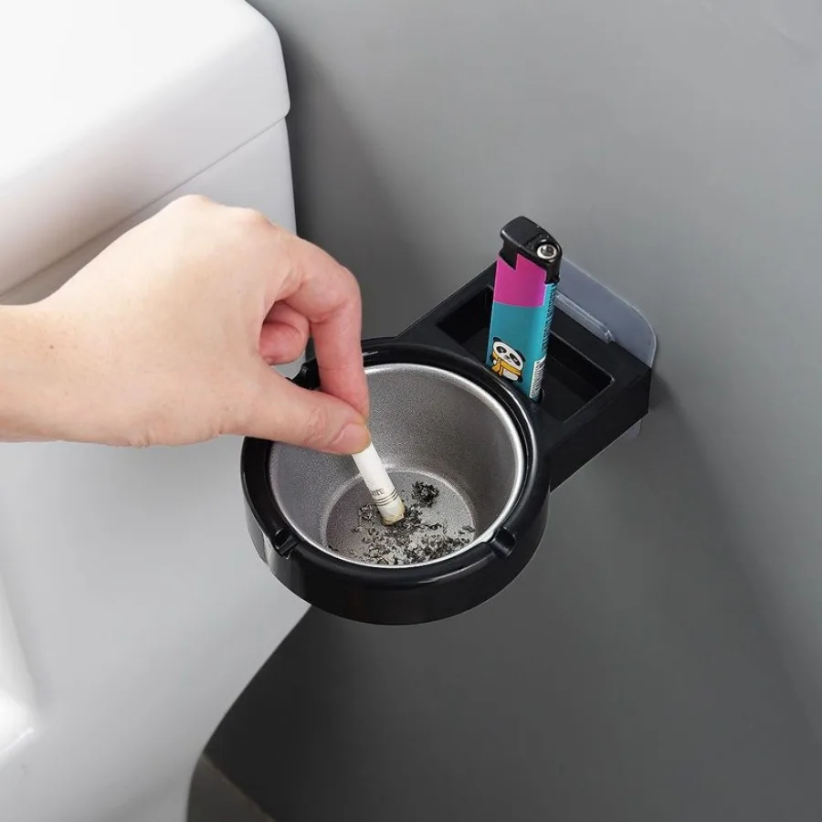 Portable Ashtray Stainless Steel Ashtray Metal Ashtray 1PC Portable Ashtray Wall Stainless Steel Pocket Smoke Holders Storage Cup for Toilet Home Office Cigarette Case for Smoker
