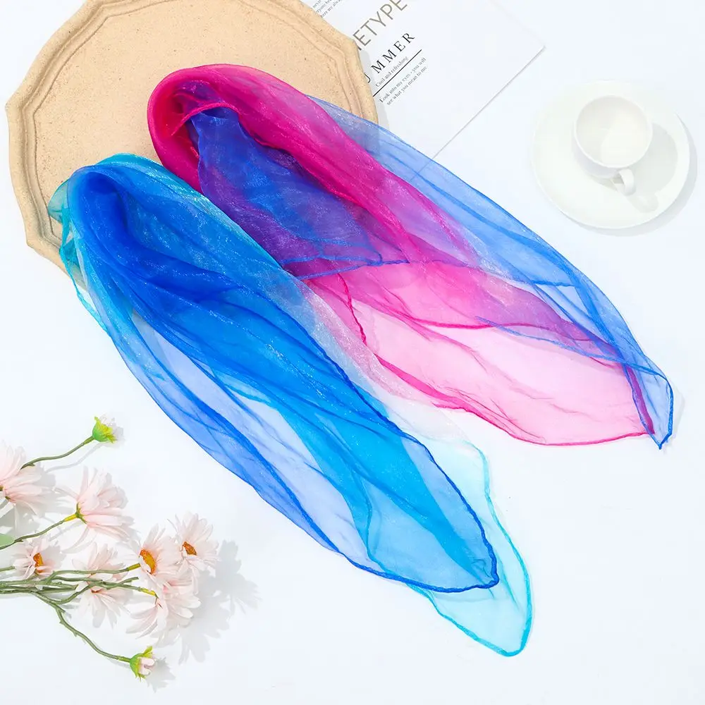 Scarves Juggling Performance Props for Kids Dance Scarfs Square Silk Scarf Gradient Color Scarf Gradient Color Dancing