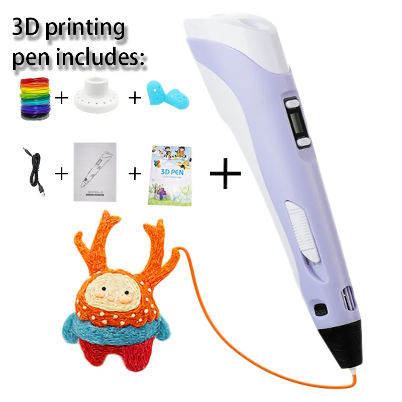 3D Pen Printing Pencils OLED PLA ABS Filament 3D Drawing Print Display Gel  Art Craft Printer For Kids/Adults Creative Draw Paint