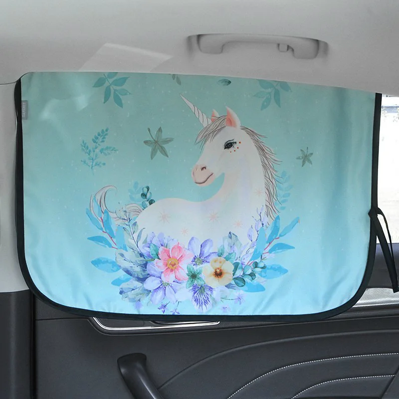 Magnetic Curtain In The Car Window Sunshade Cover Cartoon Universal Side Window Sunshade UV Protection For Kid Baby Children