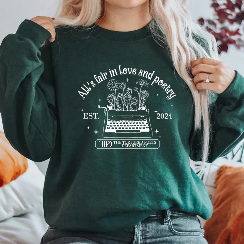 All's Fair in Love and Poetry Sweatshirt The Tortured Poets Department New Album Shirt TTPD Crewneck Sweatshirt Eras Tour Hoodie