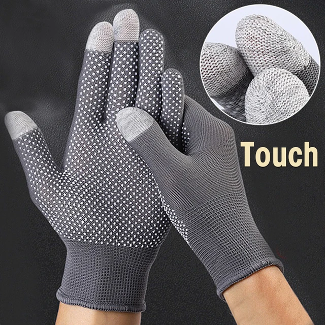 High quality A pair Cotton yarn PVC Anti slip gloves Wearable Work gloves  for Construction Cleaning Moving goods and Driving - AliExpress