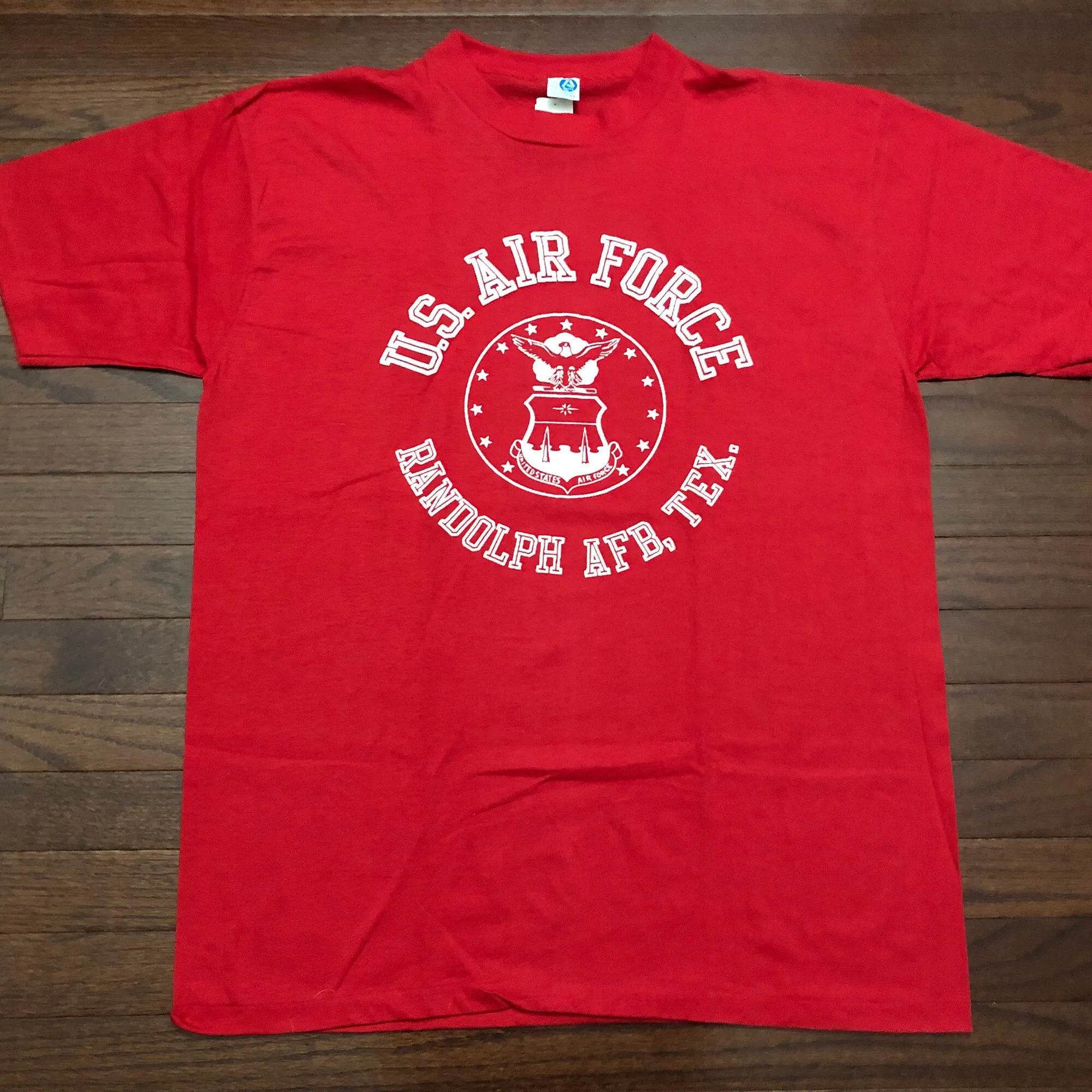 New Xl 80'S U S Air Force Randolph Base Texas T Shirt Men'S Red White Puffy Paint Afb Vintage 1980'S Made In A Nwt E