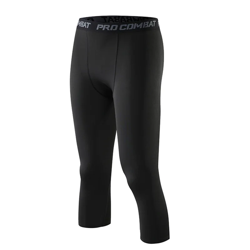Compression Men's Tights Sports Basketball Running Leggings 3/4 Length Training Clothings Sportswear For Men Pant Gym Fitness