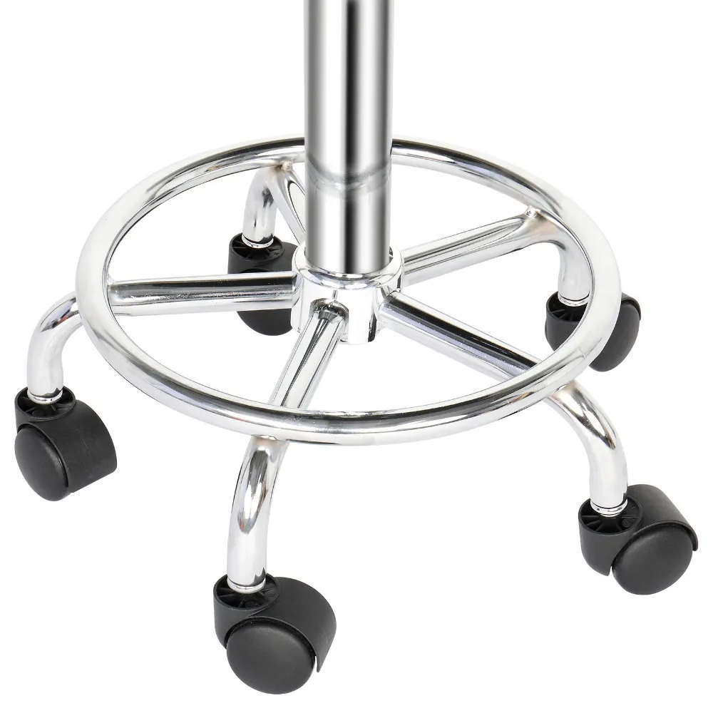 Round Cafe Chairs Stool with Lines Rotation Bar Stool White 4