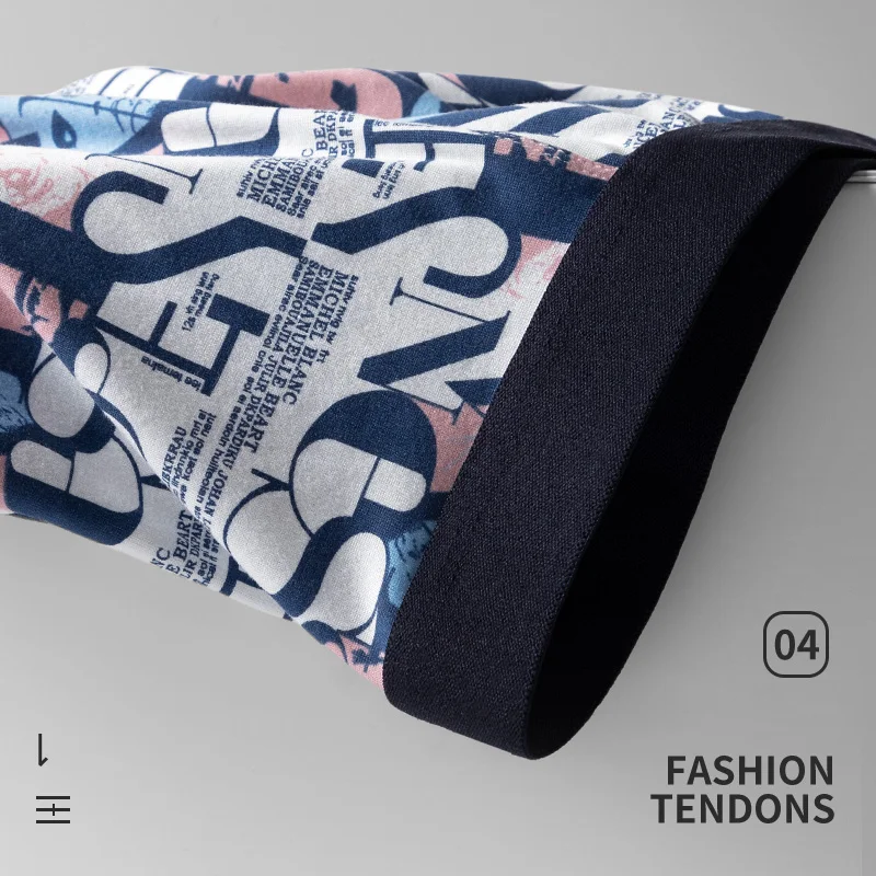 Nanjiren Men Underwear 3A Grade Antibacterial Boxer Fashion Print Breathable Underpants Soft High Elasticity 4pcs Male Panties