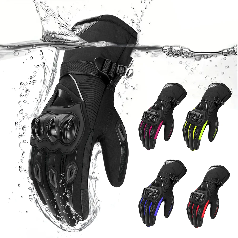 Gants de moto imperméables et coupe-vent, gants d'équitation de moto, gants de motocross, écran tactile, doigt complet, hiver 1