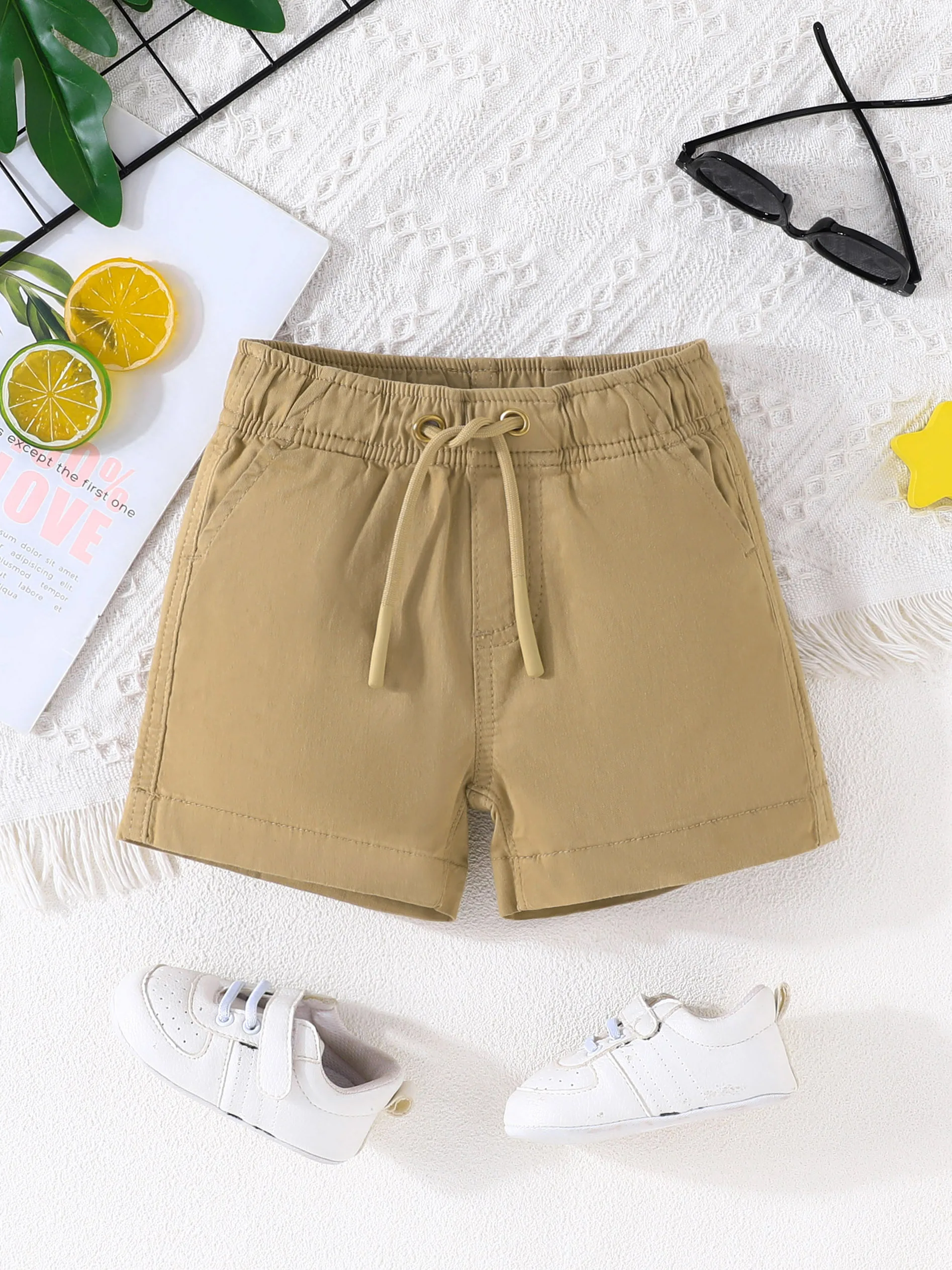 New Children School Uniform Shorts Kids Summer Cotton Chino Shorts Formal Solid Navy Sand 0-12Years Old