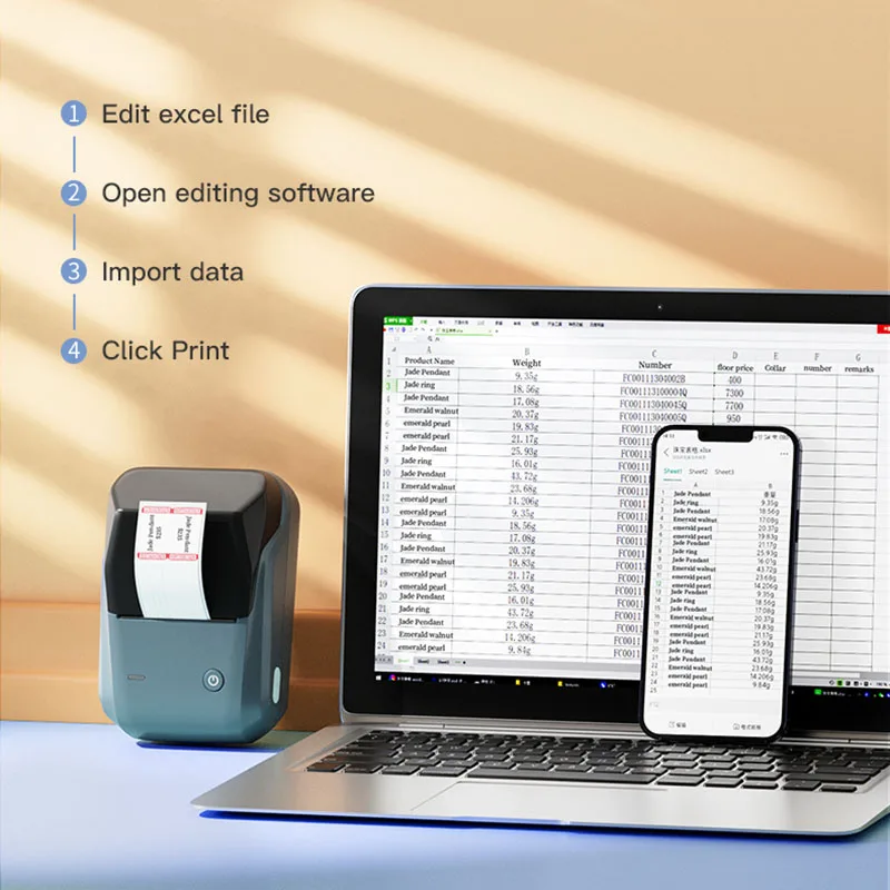 Niimbot b1 Impressora de Etiquetas Térmicas Bluetooth Portátil Etiqueta de Bolso Maker Barcode qr Code Etiqueta Auto-adesiva Máquina de Rotulagem - Imagem 2