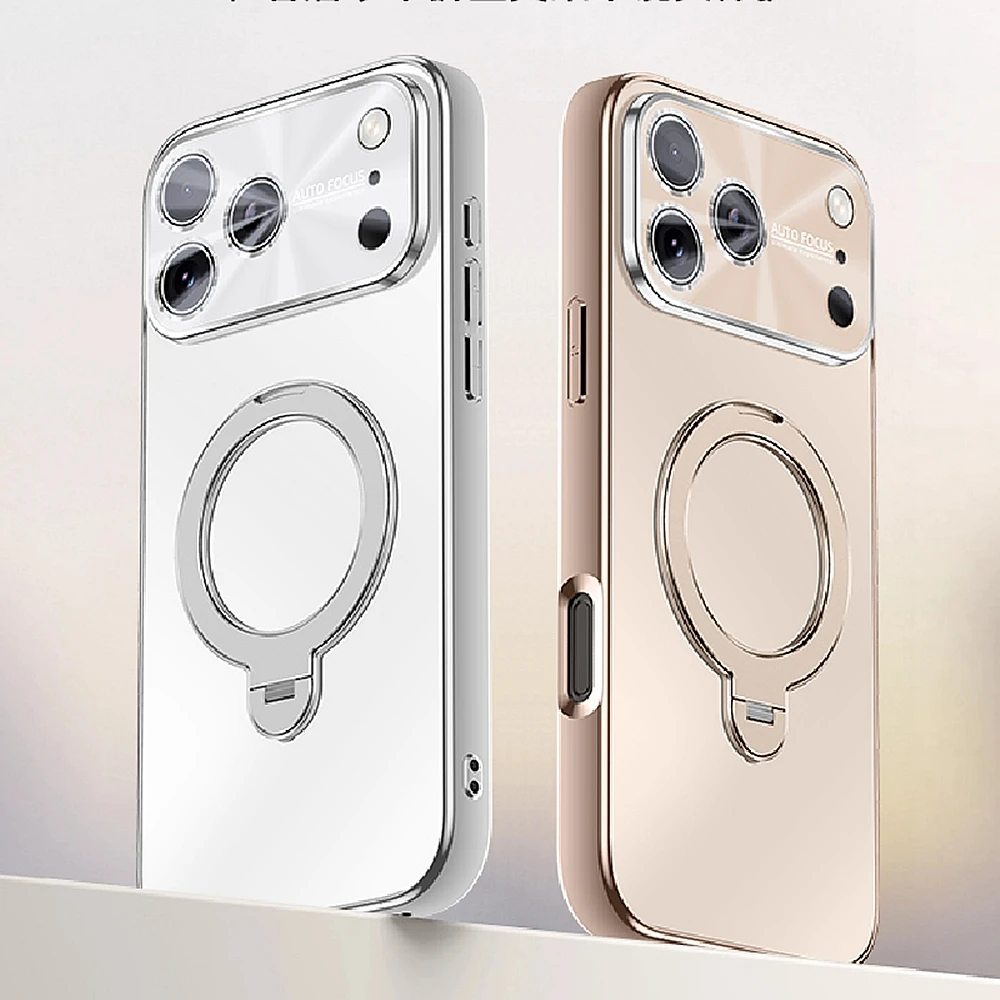 Enhanced Magnetic Phone Case with Rotating Ring Holder and Matte Finish