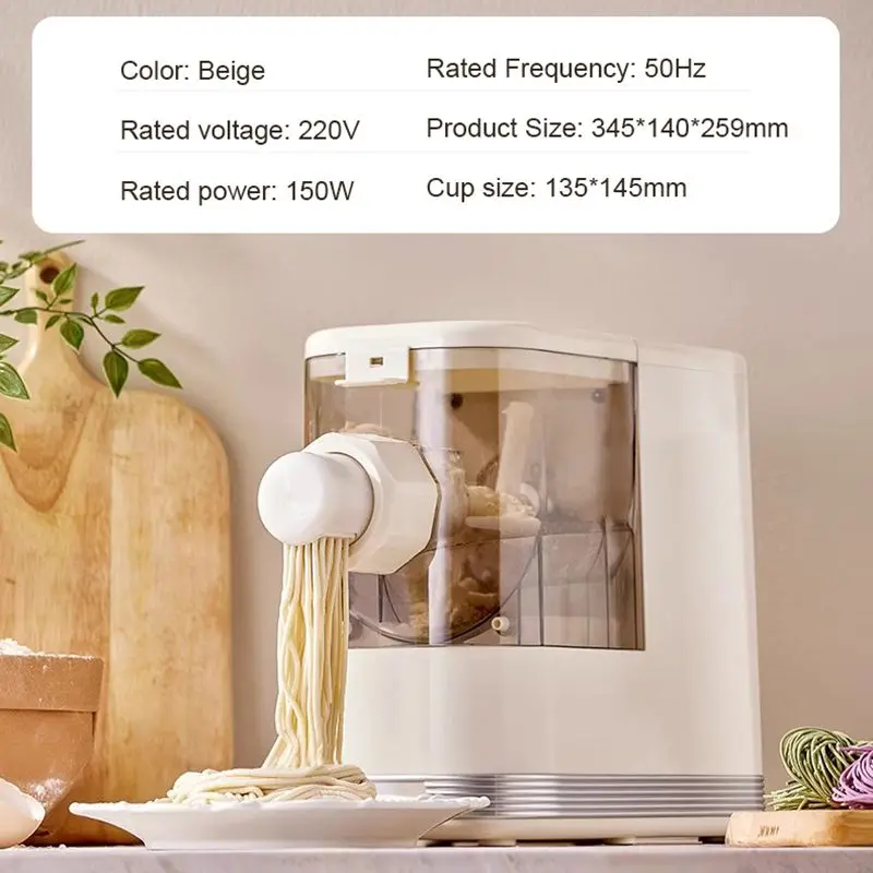 JIQI Automatic Noodles Maker Dough Kneading Pasta machine Chinese Dumpling Skin maker Ramen Pressing with 8 Mold Desktop Blender
