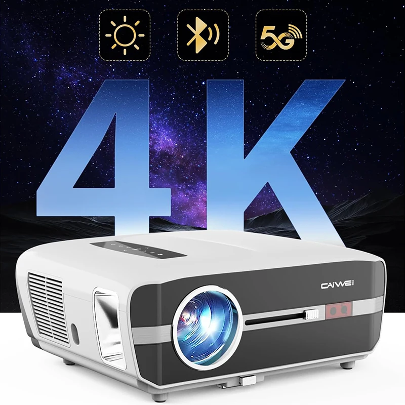 1350 ANSI 4K 빔 프로젝터, 풀 HD, 1080P 레이저 경험, 주간 사용, 홈 시어터 와이파이, 안드로이드 자동 초점 프로젝터