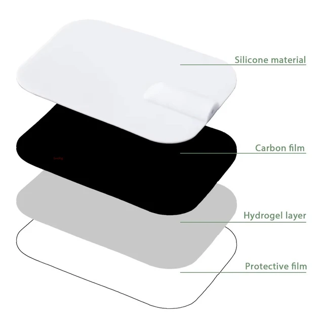 Reusable TENS EMS Electrode Pads 10pcs 7x11cm Silicone Pads for Electric Massage and Physical Therapy 4