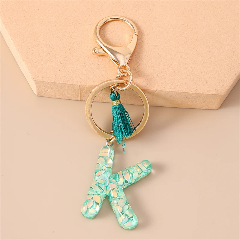 Modischer Buchstaben-Quasten-Schlüsselanhänger für Autoschlüssel, Damen und Herren Handtaschenanhänger, Schlüsselringe, Accessoires, DIY Schmuckgeschenke – Detail 9