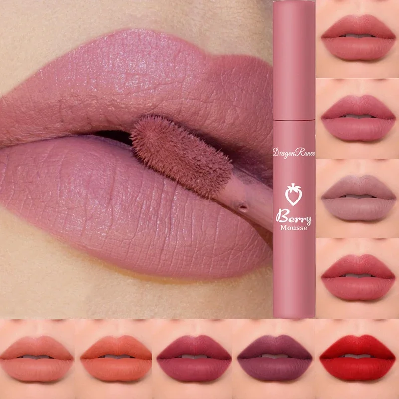 Lip gloss Makeup Matte Nude Liquid Lipstick 12 Colors Waterproof Long Lasting Lip Gloss Lipstick 1PC