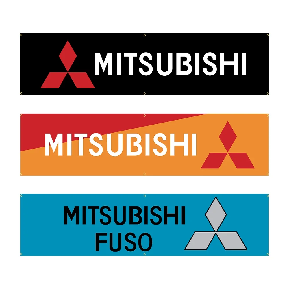 60*240  MITSUBISHIS BANNER Tapestry Polyester Printed Flag Garage or Outdoor For Decoration