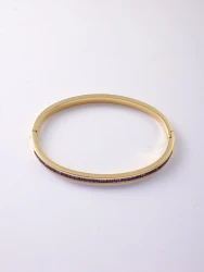 CARLIDANA Luxury Colorful Orange Enamel Bracelet for Women - Fashionable Party Jewelry Gift in Stainless Steel (CZ40521B60)