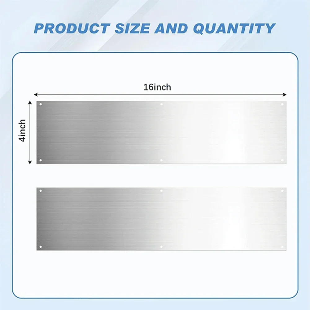 Door Push Plate Metal Door Plate For Exterior Doors 12&times;3.93Inch Protection Stainless Steel Fire Sliding