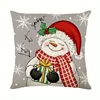 A set of 4 Christmas pillow covers - Santa Claus and Snowman Hello Winter design, machine washable, 18x18 inch zipper closure 4