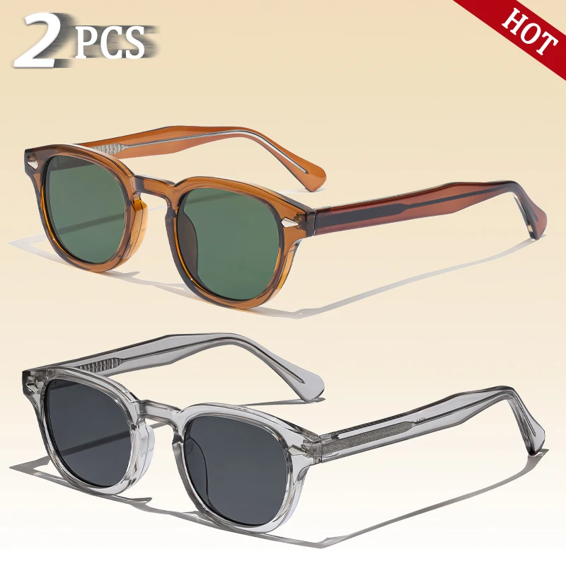 CATERSIDE Retro Small Circular Sunglasses Men Punk Propionic