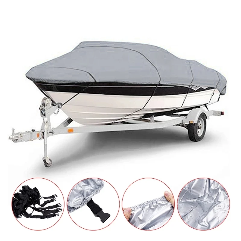 Waterproof Silver Boat Cover 11-22FT Yacht Outdoor Protection