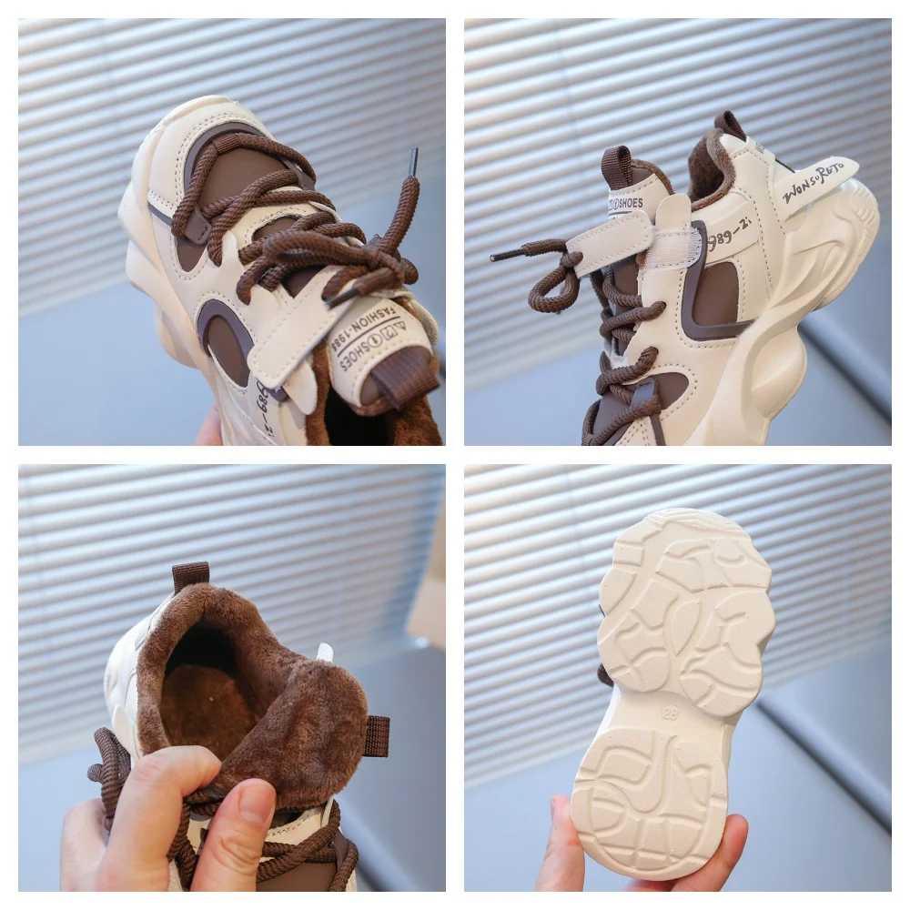 Winter Thermal Platform Sneakers for Kids Soft Sole
