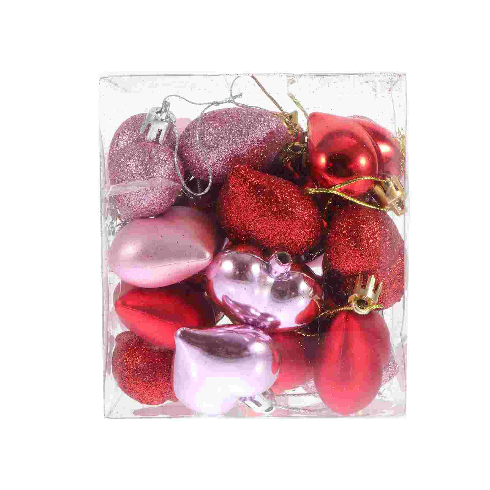 

24 Pcs Valentines Day Decorations Valentine's Pendant Heart Hanging DIY Gadgets Festival Flash